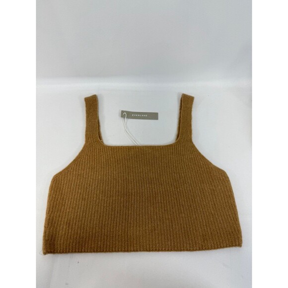 Everlane Women's Square Neck Pullover Tank Top Crop Size Large NWT Camel - Picture 1 of 4